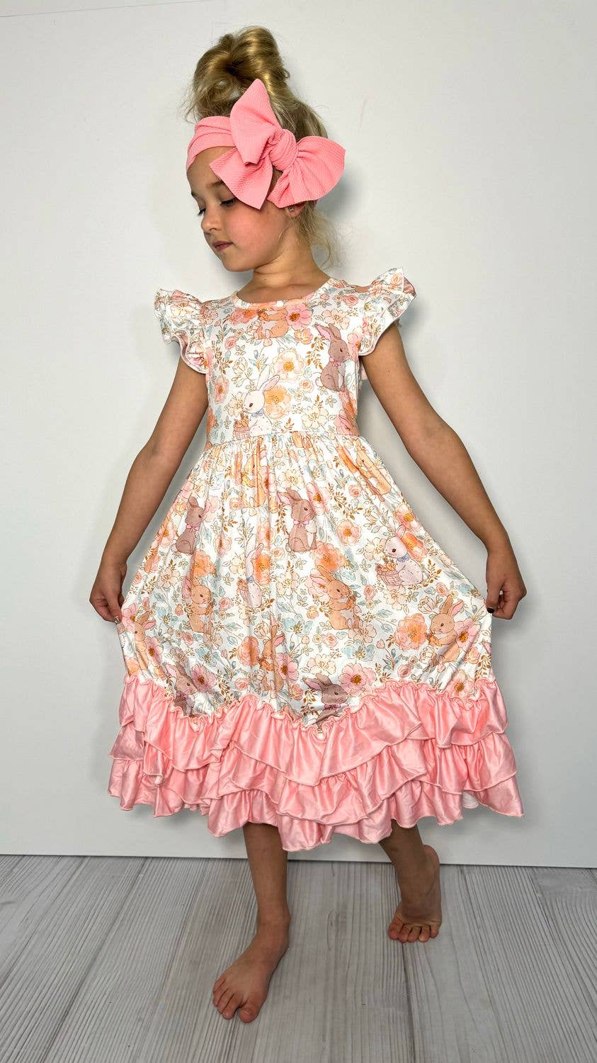 Wispy Rabbit Maxi Girls Dress Easter Lecher's Littles Wispy Rabbit Maxi Girls Dress Easter Lecher's Littles