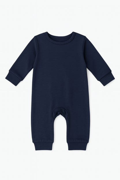 Navy Blue Little Bro. Baby Romper