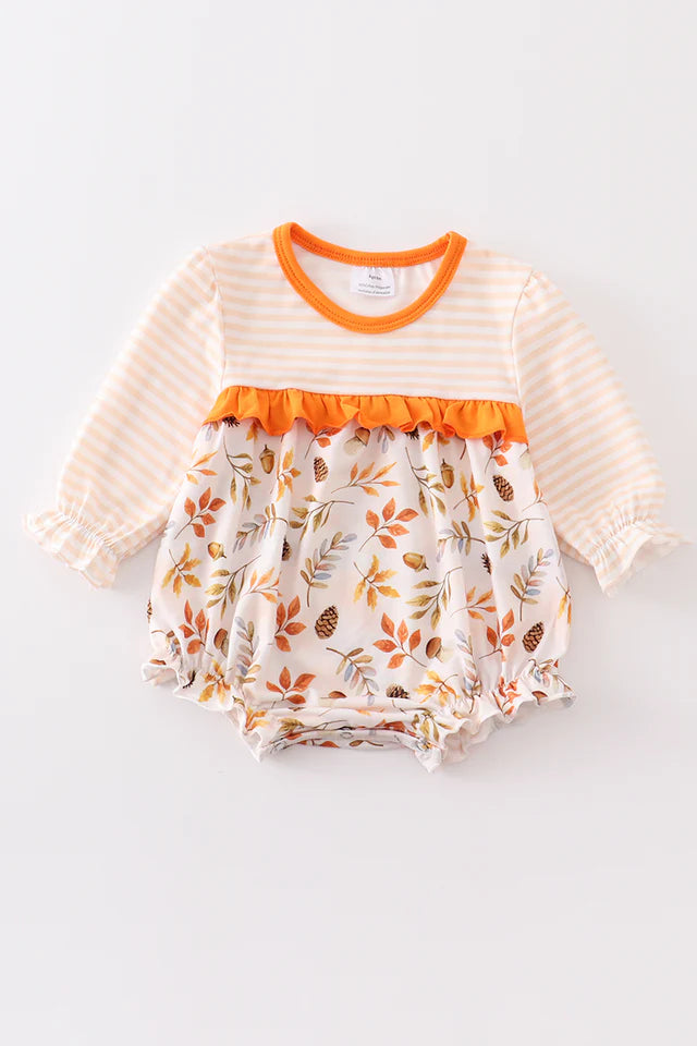 Fall Leaf Print Girl Bubble