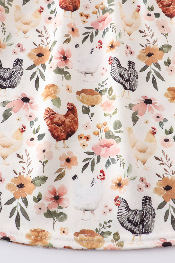 Chicken floral print dress