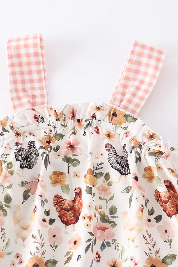 Chicken floral print dress set