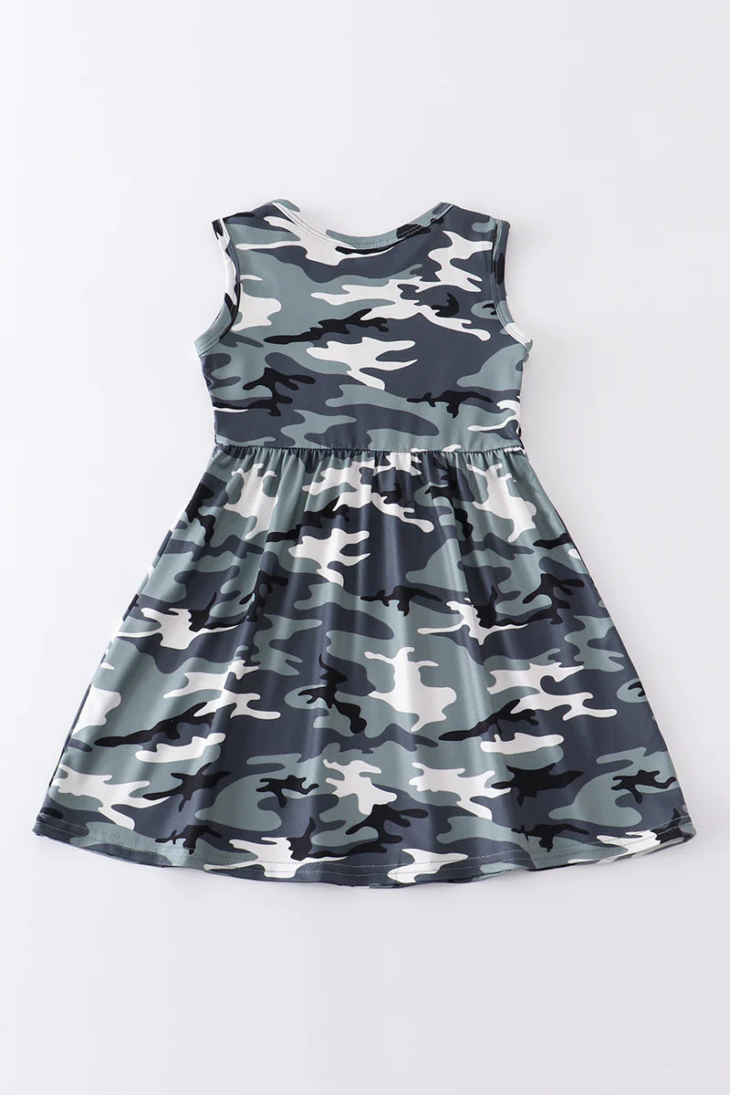 Camouflage patriotic girl dress