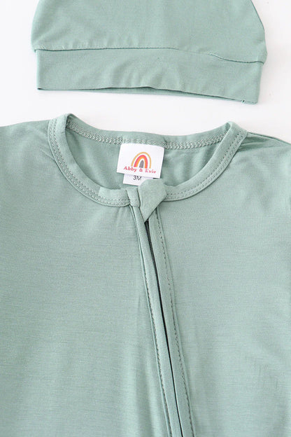 Sage bamboo zipper 2pc baby romper