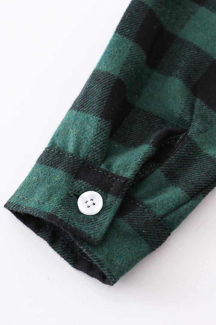 Forest plaid button down shirt