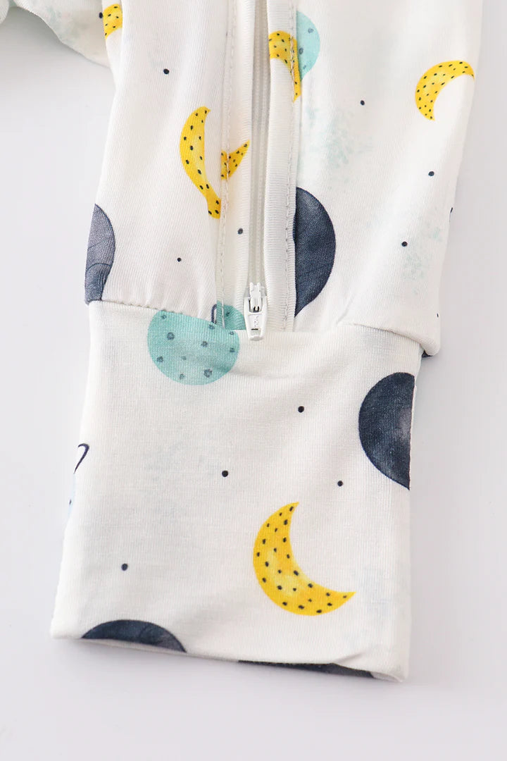 Solar system print bamboo romper