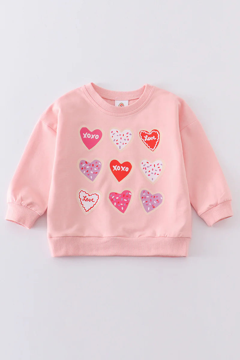 Pink heart girl sweatshirt