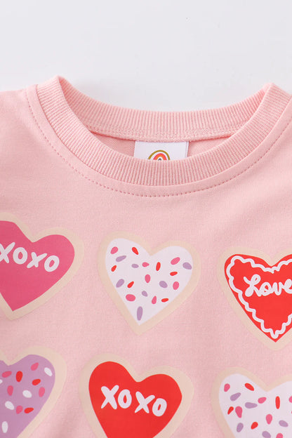 Pink heart girl sweatshirt