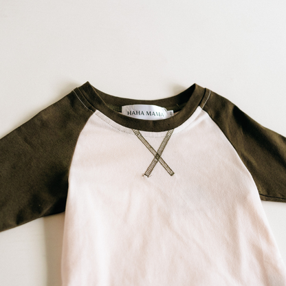 Raglan Baseball Tee Green- Child