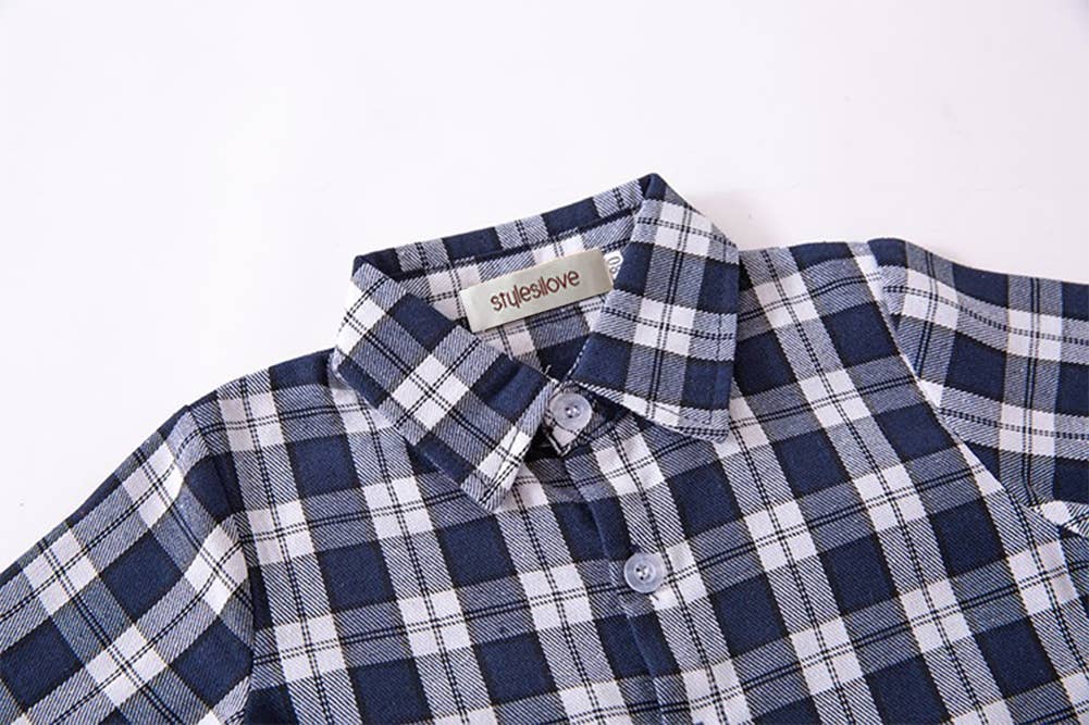 Navy & White Plaid Cotton Button-Down Shirt – Baby & Toddler