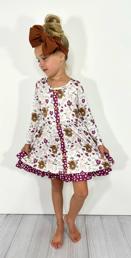 Plum Highland Girls Dress