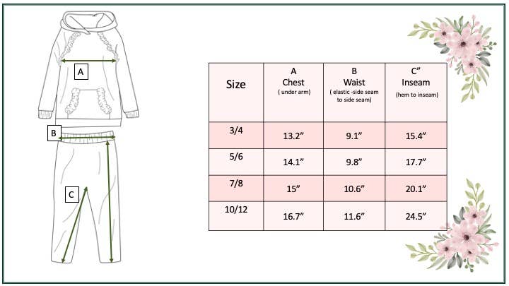 Kids Rust Pocket Ruffle Hoodie & Leggings Fall Set