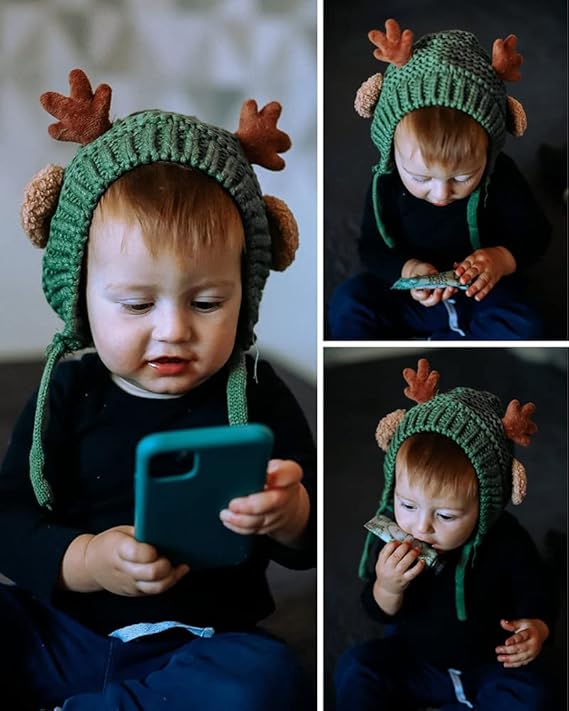 Elk Antlers Knitted Baby Hat