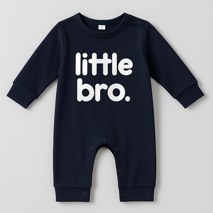 Navy Blue Little Bro. Baby Romper