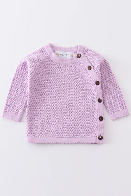 Lilac Buttons Baby Sweater