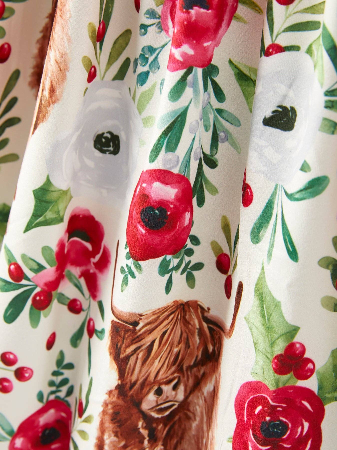 Highland Cow and Flower Pattern Dress