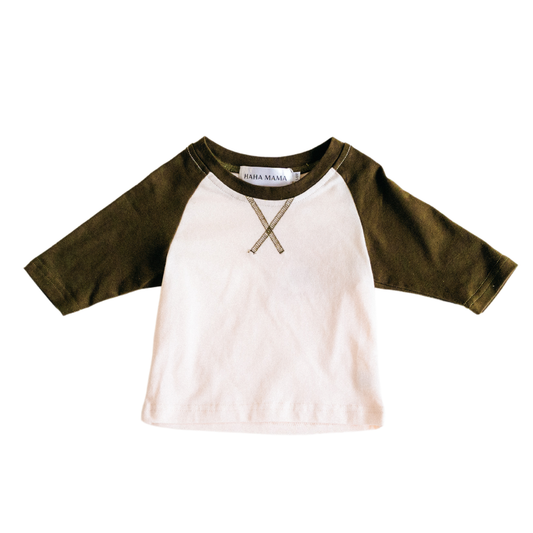 Raglan Baseball Tee Green- Child