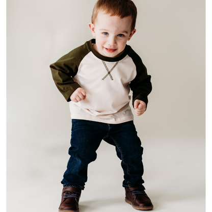 Raglan Baseball Tee Green- Child