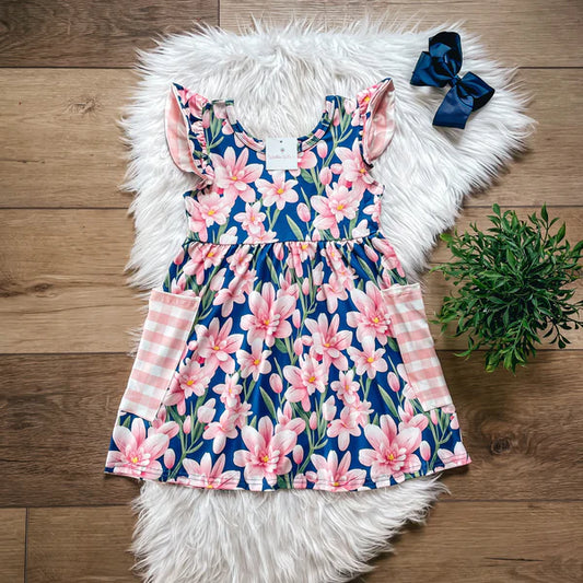 Blooming Blossoms Large Pocket Dress by Wellie Kate