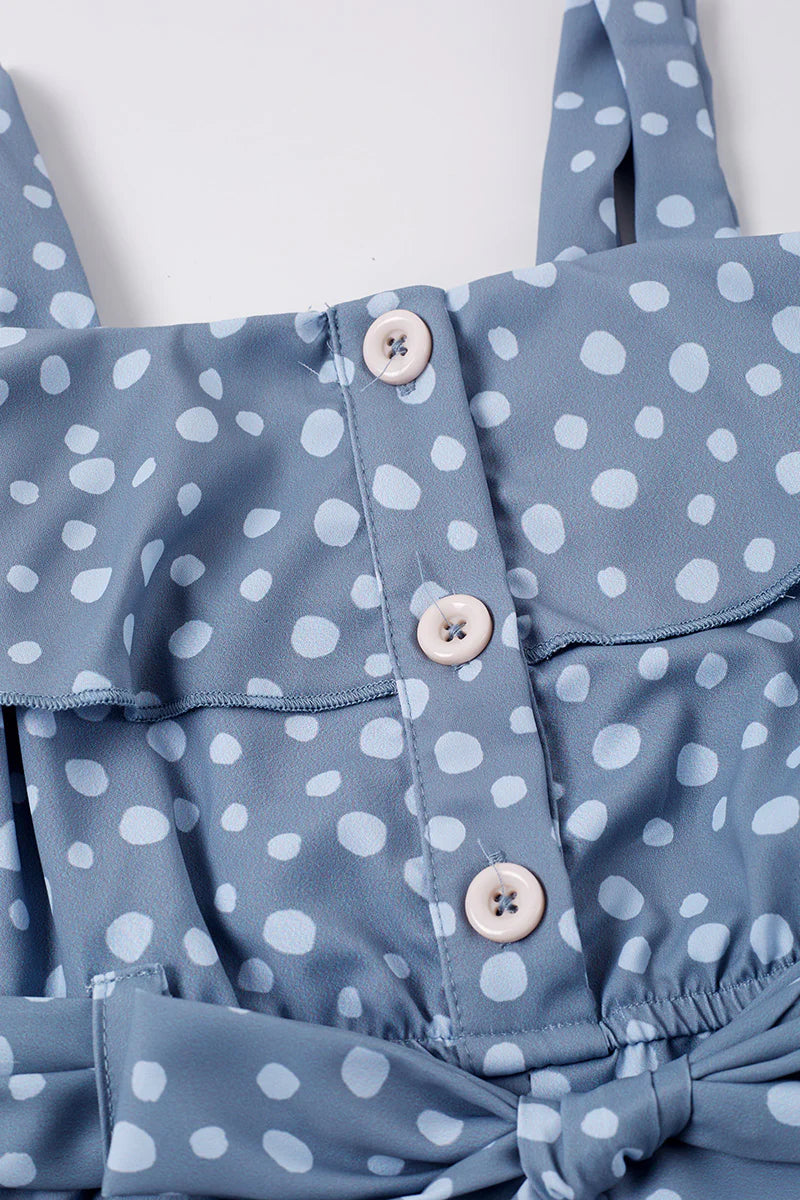 Blue dot ruffle jumpsuit - Child