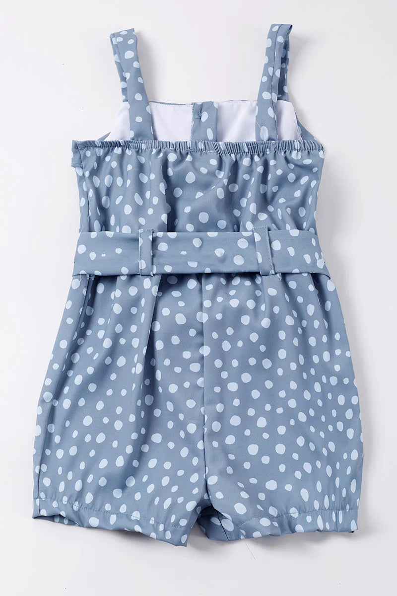 Blue dot ruffle jumpsuit - Child