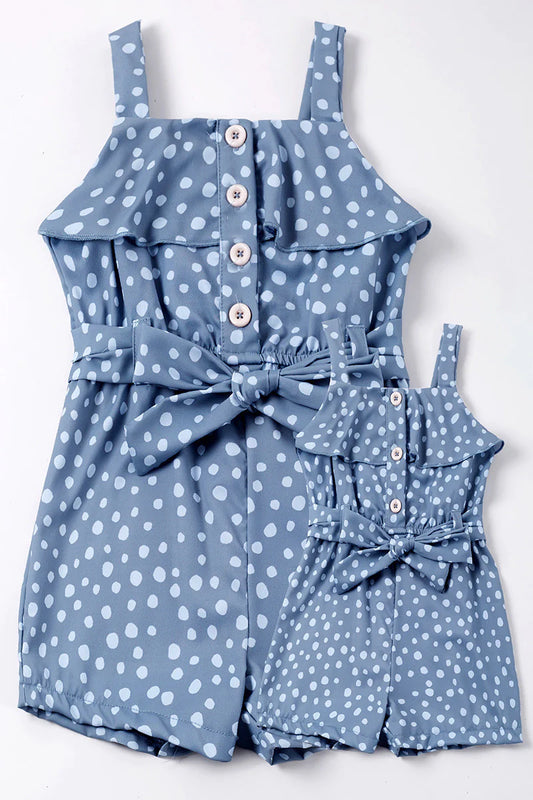 Blue dot ruffle jumpsuit - Child