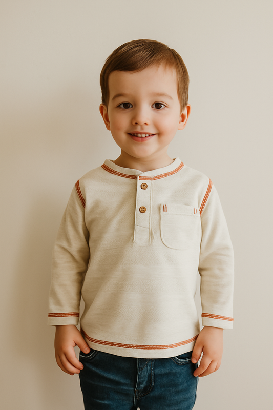 Textured Stripe Henley