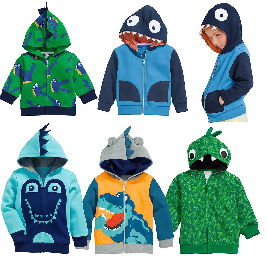 Green Alligator Boy Hoodie Jacket