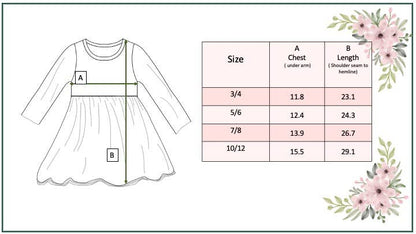 Kids Autumn Fall Floral Print Tulle Sparkle Dress