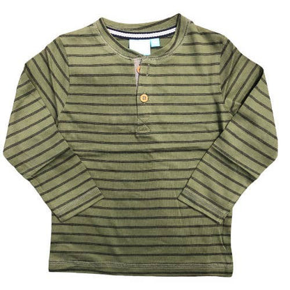 Long Sleeve Textured Stripe Henley