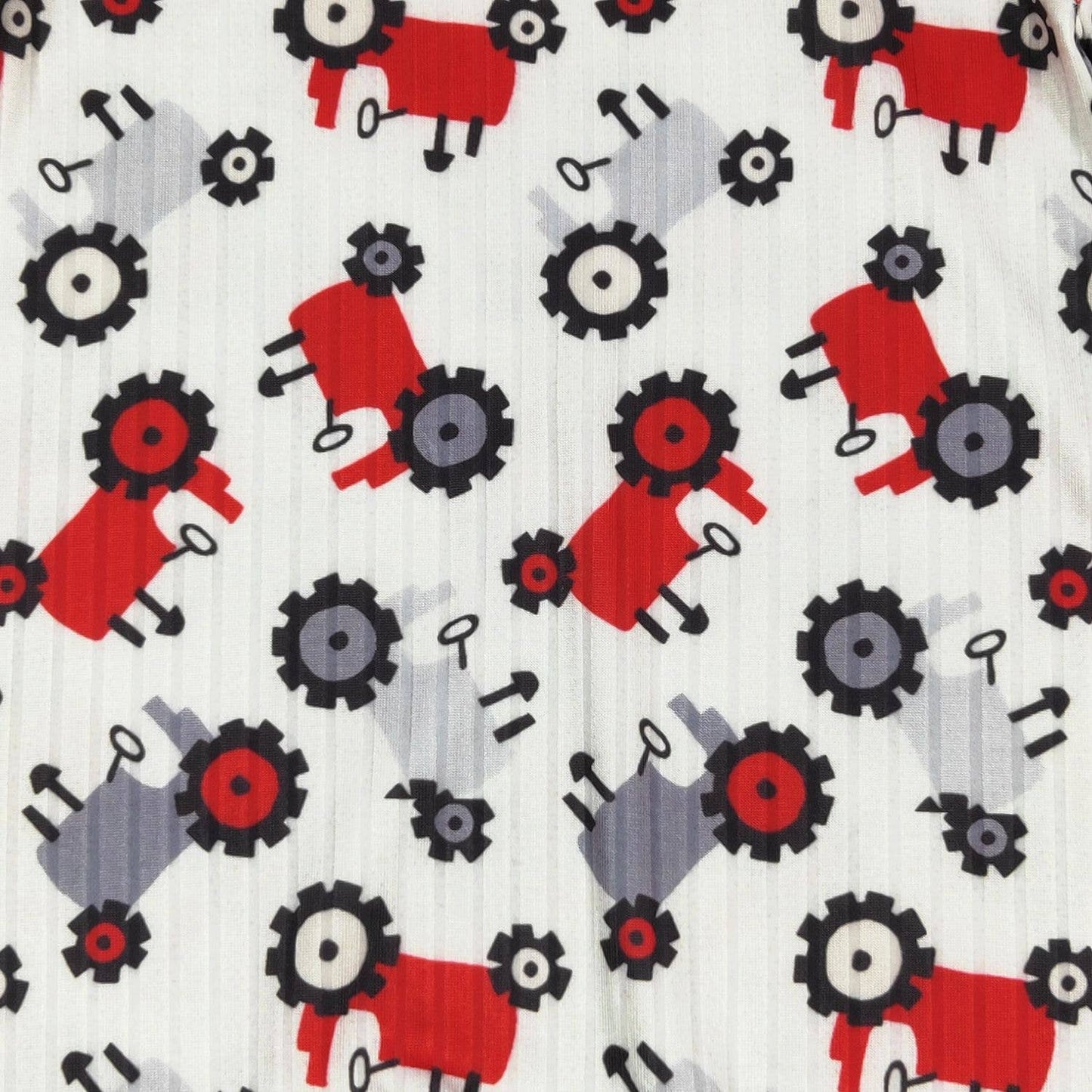 Grey & Red Tractor Boy Romper