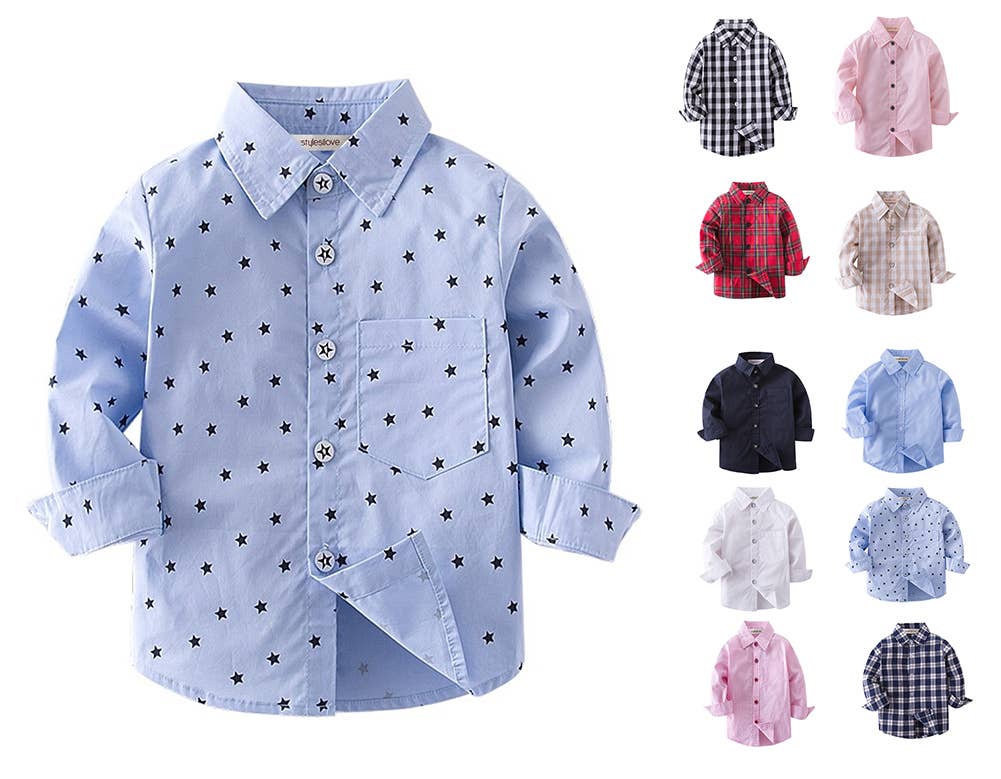 Navy & White Plaid Cotton Button-Down Shirt – Baby & Toddler