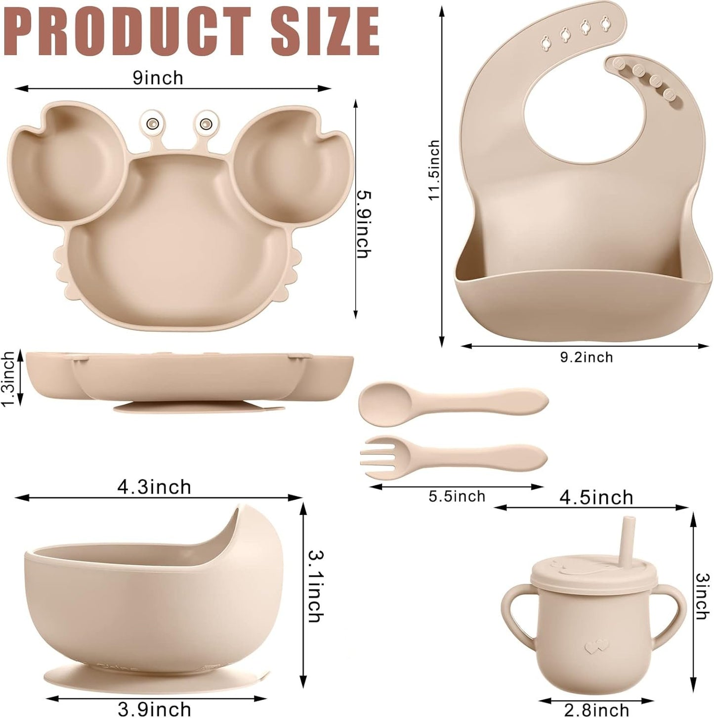 Crab Shaped Silicone Feeding Set