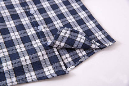 Navy & White Plaid Cotton Button-Down Shirt – Baby & Toddler