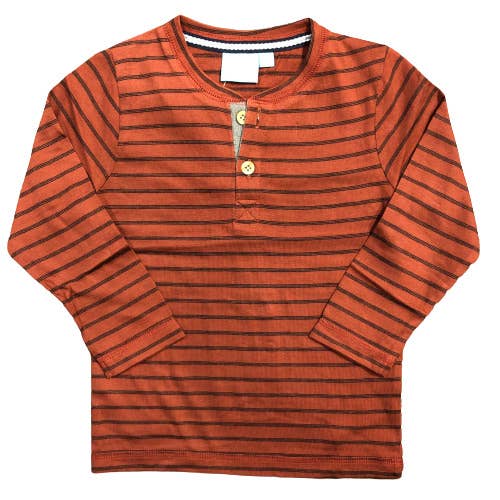 Long Sleeve Textured Stripe Henley