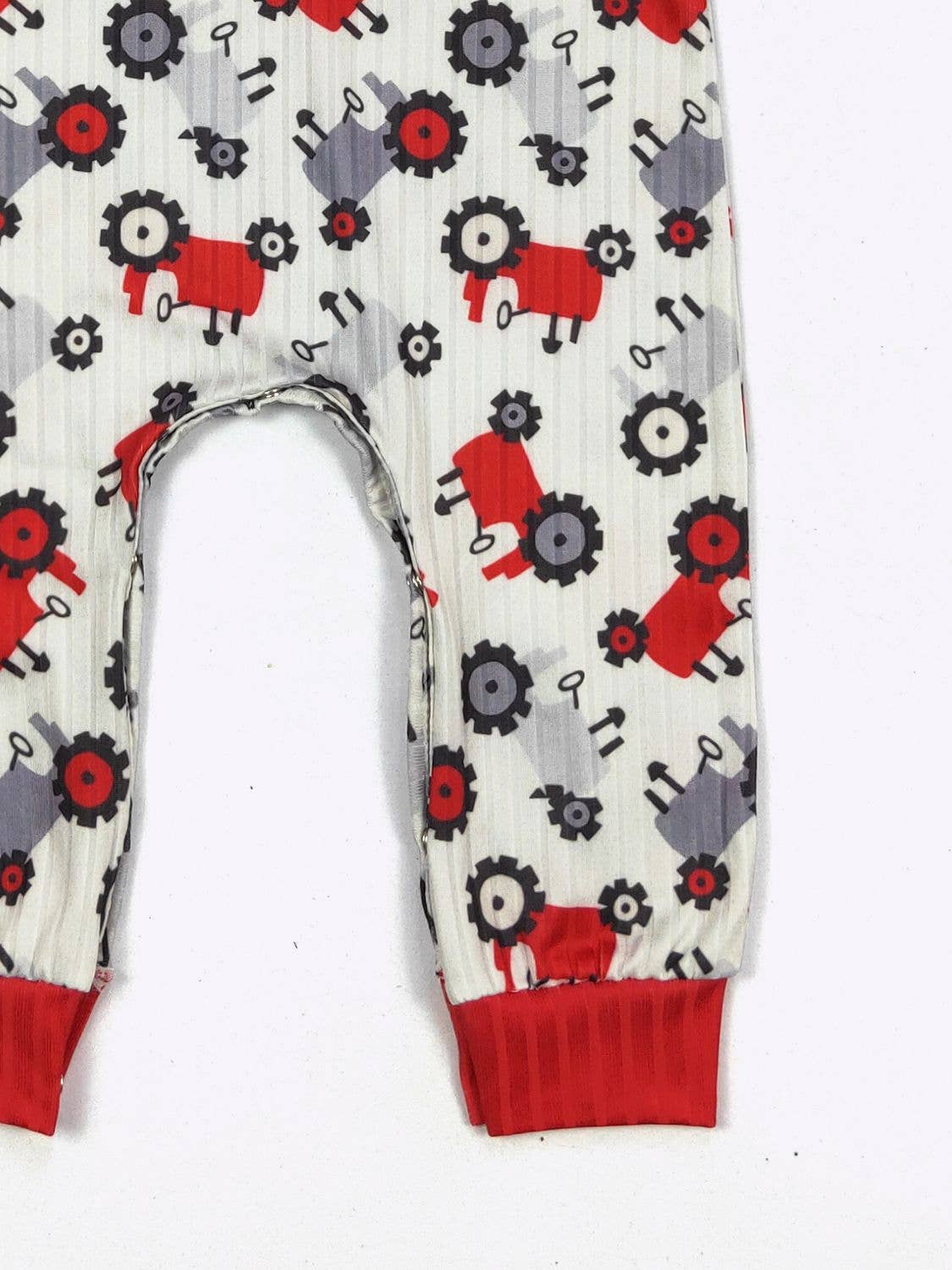 Grey & Red Tractor Boy Romper