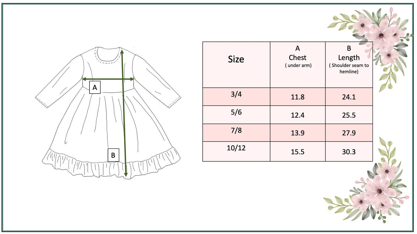Girls Pink & Coral Vintage Pumpkin Floral Ruffle Fall Dress