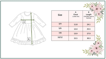 Girls Pink & Coral Vintage Pumpkin Floral Ruffle Fall Dress
