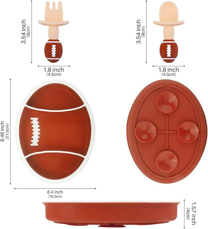 Football Shaped Silicone Plate Set