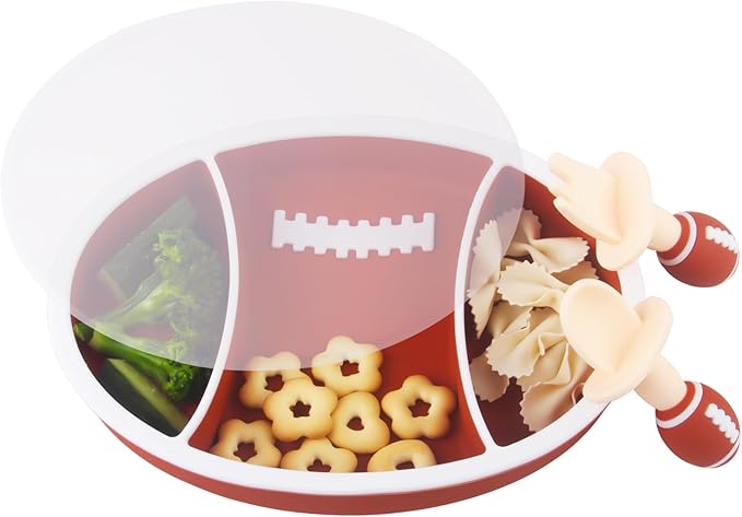 Football Shaped Silicone Plate Set